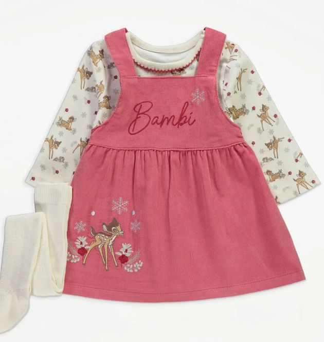 Hovedbilde Kjolesett med body og strømpebukse - Bambi- Rosa